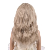 abordables Pelucas de fiesta-Peluca rubia para niñas, peluca corta ondulada con flequillo, peluca rubia rubia, peluca sintética para niñas, peluca para fiesta de carnaval, cosplay