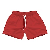billiga Herrarnas simshorts-Herr Boardshorts Badshorts Snörning Med fickor Solid färg Vattentät UV Solskydd Simbassäng Hawaiisk Ledig / Sportig Svart Vit Microelastisk