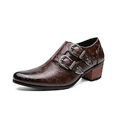 preiswerte Formell-Herrenschuhe aus geprägtem Vintage-Leder mit Doppelschnalle - formelle Abendschuhe für Hochzeiten und besondere Anlässe