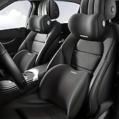 cheap Car Headrests&amp;Waist Cushions-Car Seat Headrest Back Support Pad Soft Memory Cotton Neck Pillow Car Interior Accessories Universal Lumbar Cushion