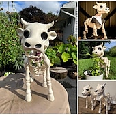 お買い得  ハロウィンの吊るし飾りとテーブルトップ装飾-牛の骸骨ハロウィン装飾、2025年新しいハロウィン牛の骸骨、牛の頭蓋骨ハロウィン怖い骸骨、ハロウィン装飾小道具