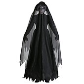 זול תחפושות ליל כל הקדושים-שמלות תחפושות קוספליי זומבי כלת רפאים הנשים בשחור חג ליל כל הקדושים מבוגרים בגדי ריקוד נשים האלווין (ליל כל הקדושים) קרנבל נשף מסכות מסיבה\אירוע ערב לְהִתְחַפֵּשׁ