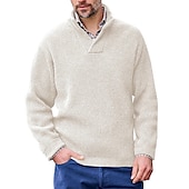 preiswerte Herrenpullover-Herren Zur Seite fahren Kurz gestrickt Stricken Lang Gestrickt Solide / einfarbig V Ausschnitt Warm-Ups Freizeitskleidung Bekleidung Bischof Ganzjährig Schwarz Weiß M L XL