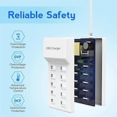billige Trådløse ladere-50w multi-port lader usb10 port 10a hurtigladende mobiltelefon nettbrett smart distribusjonsplugg 5v2.4a