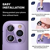 olcso iPhone-képernyővédők-1 készlet Kamera lencsevédő Kompatibilitás Apple iPhone 16 iPhone 15 Pro Max Plus iPhone 14 13 12 11 Pro Max Mini SE X XR XS Max 8 7 Plus Edzett üveg 9H erősség Anti-ujjlenyomat Nagyfelbontású (HD