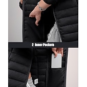 billiga Puffers &amp; Parka-dam pufferjacka med hoodie jacka vandring dunjacka vinter utomhus termisk varm packbar vattentät vindtät jacka topp full längd synlig dragkedja fiske camping / vandring / grottvandring