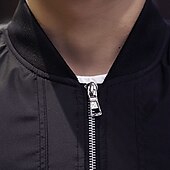 preiswerte Herrenjacken &amp; Herrenmäntel-Herren Bomberjacke übergangsjacke Alltagskleidung Leicht Reißverschluss Sommer Frühling Einfach Streetwear Kragen Regulär Schwarz Rot Dunkelblau Grau Jacken