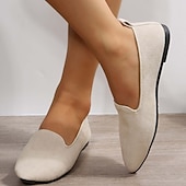 economico Ballerine da donna-Per donna Ballerine Ballerine Taglie forti Scarpe morbide Marcia Tinta unica Piatto Punta tonda Informale Comoda minimalismo PU Vinaccia Nero Rosso