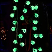 cheap Halloween Lights-Halloween Eyeball Atmosphere Led String Lights 3M 20Leds Halloween Decoration Green Lights AA Battery Power For Party Horror Lighting