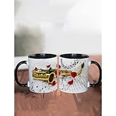  Taza de café de guitarra, tazas de café musicales, taza de viaje de guitarra, taza divertida para beber, decoración de escritorio, taza de té de cerámica de 11.2 oz, regalos de cumpleaños y Navidad para amantes de la música