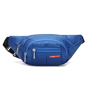 billiga Sportväskor-unisex svart vattentät midjeväska - fannypack med flera fickor med justerbar rem, slitstark bältesväska för resor, sport, vandring och utomhusaktiviteter
