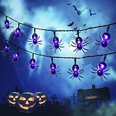 cheap Halloween Lights-Halloween Solar String Lights Outdoor Waterproof Bat Ghost Spider Skull Hand Light 6.5m 30LEDs 8 Modes Halloween Patio Yard Garden Balcony Fence Halloween Outdoor Party Indoor Decoration
