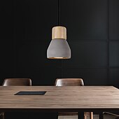 cheap Island Lights-LED Pendant Light Wood Art Cement Concrete Hanging Lamp Simple Cafe Restaurant Bar Pendant Light E27 Light Source Metal Iron Art Droplight Flashlight Concrete Ceiling Light 110-240V