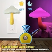 economico Lampada proiettore e proiettore laser-3 confezioni di simpatiche luci notturne a fungo con sensore dal tramonto all&#039;alba - Lampada plug-in a LED a 7 colori per la camera dei bambini e la scuola materna