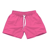billiga Herrarnas simshorts-Herr Boardshorts Badshorts Snörning Med fickor Solid färg Vattentät UV Solskydd Simbassäng Hawaiisk Ledig / Sportig Svart Vit Microelastisk