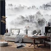 זול טפט-טפטים מגניבים טבע טפט קיר ציור קיר שחור ולבן קילוף ודבק נשלף pvc/ויניל חומר הדבקה עצמית/דבק חובה ציור קיר עיצוב קיר לחדר שינה בסלון