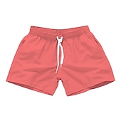 billiga Herrarnas simshorts-Herr Boardshorts Badshorts Snörning Med fickor Solid färg Vattentät UV Solskydd Simbassäng Hawaiisk Ledig / Sportig Svart Vit Microelastisk