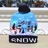 economico Luci di Natale-natale per bambini decorazione per adulti cappello led cappello di natale bagliore natale berretti in maglia unisex vacanza bagliore maglioni regali di natale ornamenti del partito di capodanno