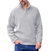 preiswerte Herrenpullover-Herren Zur Seite fahren Kurz gestrickt Stricken Lang Gestrickt Solide / einfarbig V Ausschnitt Warm-Ups Freizeitskleidung Bekleidung Bischof Ganzjährig Schwarz Weiß M L XL