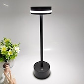 baratos Candeeiros de mesa-Candeeiro de mesa led recarregável sem fio alumínio quarto bar restaurante com controle de toque lâmpada led para escritório em casa quarto hotel restaurante configurações de brilho de 3 níveis