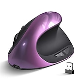 baratos Ratos-mouse vertical recarregável mouse sem fio ergonômico 2.4g receptor usb 1600 dpi ajustável mouse de 6 botões