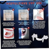 economico Vampiri Sanguinosi-zanne da vampiro retrattili denti realistici zanne telescopiche kit spaventoso raccapricciante plastica vestire i denti halloween festa di carnevale cosplay decorazione 2 paia