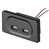 abordables Cargadores para coche-Starfire, 1 Uds., enchufe de cargador usb dual 3.1a para motocicleta, camión, barco, adaptador de corriente para coche, toma de corriente