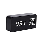 זול מכשירי חשמל לבית-שעוני עץ מעוררים led שעון דיגיטלי אלקטרוניקה אילם נודניק הורלוג טמפרטורה ולחות תצוגת שולחן כתיבה חדר שינה
