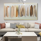 abordables Pinturas florales/botánicas-Pintura de arte de pared grande, pintura al óleo de plumas hecha a mano, pintura de textura pesada pintada a mano, obra de arte abstracta para sala de estar, decoración del hogar, lienzo enrollado