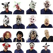 お買い得  ハロウィン 2024-ハロウィンゾンビマスクピエロマスクラテックスホラーマスクスケルトンゴーストマスクゾンビ怖い小道具ヘッドギア