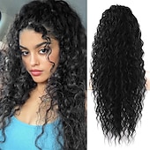 abordables Coletas-Correa Coletas Suave / Natural / Fácil vestidor Pelo sintético Pedazo de cabello La extensión del pelo Rizado 26 pulgadas Fiesta / Fiesta / Noche / Ropa Cotidiana