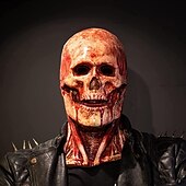 voordelige Accessoires-ghost rider dubbellaagse gescheurde schedel joker masker halloween cosplay enge maskers horror kostuums