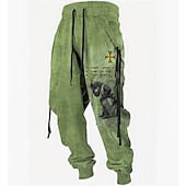 cheap Sweatpants-Christmas Knights Of Malta Mens Graphic Pants Sweatpants Joggers Trousers Drawstring Elastic Waist 3D Print Lion Prints Cross Comfort Sports Outdoor Casual Daily Cotton Blend Grey