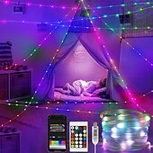 ieftine Alimentare USB-bandă de lumină led rgb magic culoare aplicație control șir de lumină magică șir de lumină cu led piele șir de lumină decorativă de Crăciun pentru camera de familie sufragerie decor în aer liber
