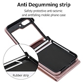 お買い得  サムスン用ケース-電話 ケース 用途 サムスンのギャラクシー Zフリップ6 Z Flip 5 Z Flip 4 Z Flip 3 ウォレットカードケース バンカーリング ストラップ付き 紛失・盗難防止 レトロ風 PC PUレザー