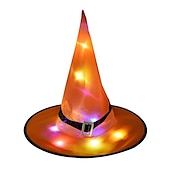 billiga Nyheter-1 st halloween led häxhatt glödande häxhatt halloween kostym rekvisita utomhus träd hängande prydnadsföremål