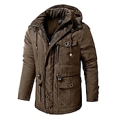 economico Piumini-Per uomo Giacca trapuntata Vello All&#039;aperto Tenere al caldo Giacca invernale Cappotto Campeggio / Escursionismo / Speleologia Grigio scuro Nero Blu Marrone Verde