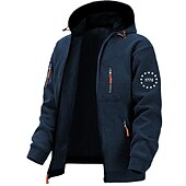 baratos Moletons gráficos masculinos-Homens Gráfico Letra Manga Longa Moletons Com Capuz Roupa de rua Designer Desportos e Ar livre Casual Primavera &amp; Outono Azul Marinha Cinzento Escuro Cinzento Roupa Designer S M L XL XXL 3XL