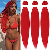 cheap Crochet Hair-Ginger Golden Ombre Braiding Hair Pre Stretched Kanekalon Braiding Hair Box Braids Human Hair Extensions 26 inch