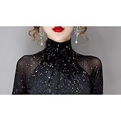 levne Oblečení na latinskoamerické tance-dámský top latinské tance společenské tance top ruching čistá barva splicing dámská výkonnostní trénink dlouhý rukáv polyester