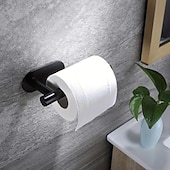 preiswerte Badutensilien-1 Stück selbstklebender Toilettenpapierhalter – selbstklebender schwarzer Toilettenpapierrollenhalter, Wandhalterung für Bad und Küche, Edelstahl SUS-304