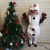 billige Guttekostymer-Frozen Olaf Temafestkostyme Cosplay Film-Cosplay for Gutt Jente Barne Karneval Maskerade