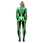 billige Damekostymer-Cosplay kostyme Huddrag Kroppsdrakt Skjelett Kranium Ett Stykke Barne Voksne Dame Karneval Maskerade Mardi Gras Fest Ytelse Enkle Halloween-kostymer Kle deg opp