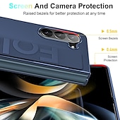 Χαμηλού Κόστους Samsung Θήκη-Θήκη Τηλεφώνου για Samsung Galaxy Z Fold 6 Z Fold 5 Z Fold 4 Z Fold 3 Πίσω Κάλυμμα Φορητό Πλαίσιο Στήριξης με Ρώσικα Πλεξίματα TPU Σιλικόνη