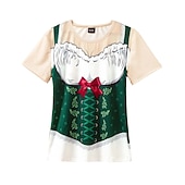 halpa Graafinen Vaatetus-T-paita Anime 3D baijerilainen Katutyyli T-paita Kuvitettu varten Naisten Aikuisten 3D-tulostus varten Karnevaali Oktoberfest-olut Naamiaiset Rento / arki Festivaali