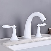 cheap Multi Holes-Widespread Bathroom Faucet Sink Mixer Basin Taps, Twin Handle Vessel Tap with Cold and Hot Hose