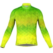 billiga Tröjor för män-Herr Cykeltröja Grafisk Lutning Långärmad Cykel Överdelar med 3 bakfickor Bergscykling Vägcykling Snabb tork Reflexremsa Bakficka Fuktabsorberande sporter Blå Mörkgrön Orange Kläder