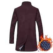 billiga Trenchcoat för män-Herr Vinterkappa Yllekappa Rock Trenchcoat Utomhus Dagliga kläder Höst vinter Polyester Vindtät jacka Ytterkläder Kläder Mode Streetwear Slät Drottning Anne Enkelknäppt med Ett Knapphål