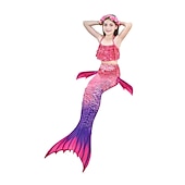 olcso Lányok jelmezei-Sellő Ariel Mermaid Tails Fürdőruha Bikini Hableány Szabadság for Lány Gyermek Álarcos mulatság