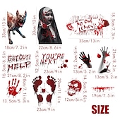 cheap Halloween Stickers-Halloween Window Clings 8 Sheets Scary Bloo dy Handprint Footprint Halloween Wall Decal Floor Clings Spooky Halloween Window Stickers Removable Glass Decals for Halloween Party Decorations